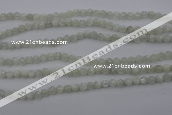 CMS452 15.5 inches 6mm faceted round white moonstone gemstone beads