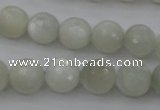 CMS453 15.5 inches 8mm faceted round white moonstone gemstone beads