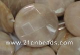 CMS48 15.5 inches 30mm faceted coin moonstone gemstone beads