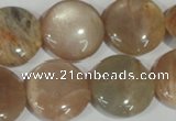 CMS525 15.5 inches 20mm flat round moonstone beads wholesale