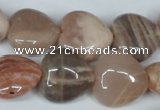 CMS528 15.5 inches 20*20mm heart moonstone beads wholesale