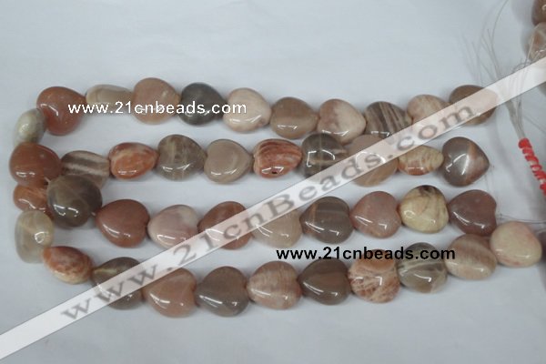 CMS528 15.5 inches 20*20mm heart moonstone beads wholesale