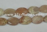 CMS545 15.5 inches 10*14mm faceted oval moonstone beads wholesale