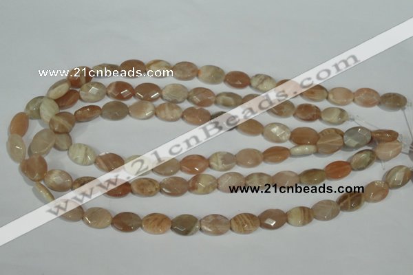 CMS545 15.5 inches 10*14mm faceted oval moonstone beads wholesale