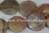 CMS558 15.5 inches 20mm faceted coin moonstone beads wholesale