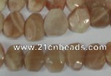 CMS561 15.5 inches 8*12mm faceted freefrom moonstone beads wholesale