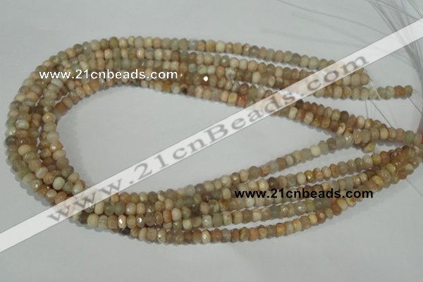 CMS563 15.5 inches 4*6mm faceted rondelle moonstone beads wholesale