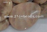 CMS57 15.5 inches 30*40mm faceted flat teardrop moonstone beads