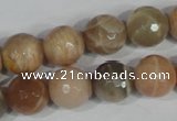 CMS573 15.5 inches 12mm faceted round moonstone beads wholesale