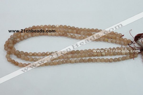 CMS58 15.5 inches 6mm faceted round moonstone gemstone beads