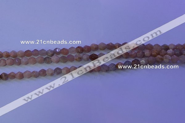 CMS580 15.5 inches 5*6mm faceted nuggets moonstone gemstone beads