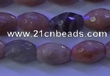 CMS582 15.5 inches 8*11mm faceted rice moonstone gemstone beads