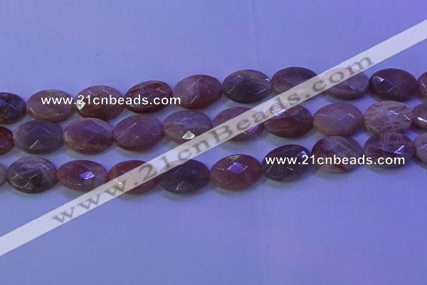 CMS586 15.5 inches 13*18mm faceted oval moonstone gemstone beads