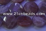 CMS591 15.5 inches 15mm faceted coin moonstone gemstone beads