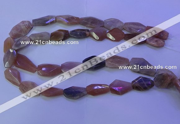 CMS597 15.5 inches 13*20mm - 15*28mm faceted freeform moonstone beads