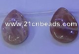 CMS598 Top drilled 18*25mm flat teardrop moonstone gemstone beads