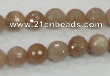 CMS60 15.5 inches 10mm faceted round moonstone gemstone beads