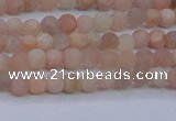 CMS600 15.5 inches 4mm round matte natural moonstone beads