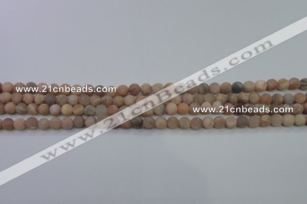 CMS601 15.5 inches 6mm round matte natural moonstone beads