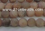 CMS603 15.5 inches 10mm round matte natural moonstone beads