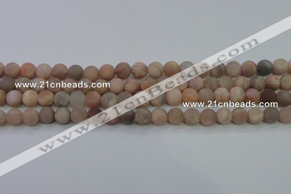 CMS604 15.5 inches 12mm round matte natural moonstone beads