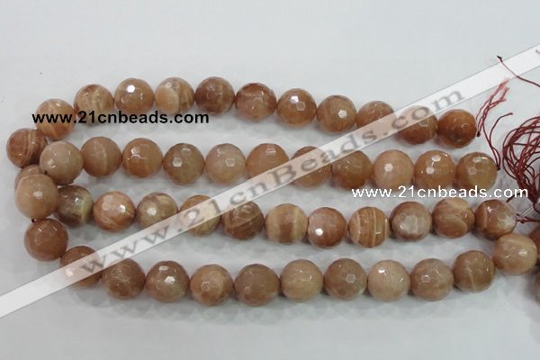 CMS63 15.5 inches 16mm faceted round moonstone gemstone beads