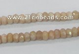 CMS66 15.5 inches 4*6mm faceted rondelle moonstone gemstone beads