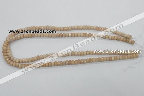 CMS66 15.5 inches 4*6mm faceted rondelle moonstone gemstone beads