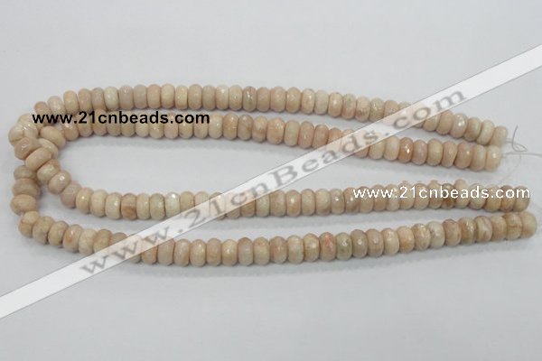 CMS67 15.5 inches 5*10mm faceted rondelle moonstone gemstone beads