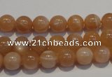 CMS702 15.5 inches 8mm round peach moonstone beads wholesale