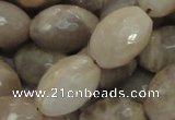 CMS72 15.5 inches 16*20mm faceted rice moonstone gemstone beads