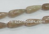 CMS74 15.5 inches 8*20mm faceted teardrop moonstone gemstone beads