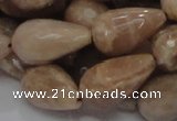 CMS75 15.5 inches 14*22mm faceted teardrop moonstone gemstone beads