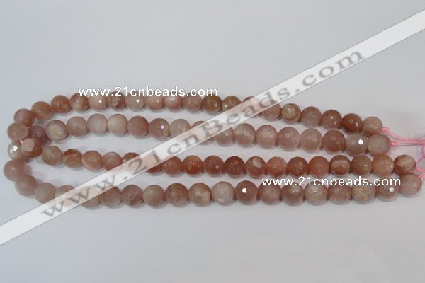 CMS765 15.5 inches 10mm faceted round natural moonstone beads