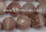 CMS769 15.5 inches 18mm faceted round natural moonstone beads