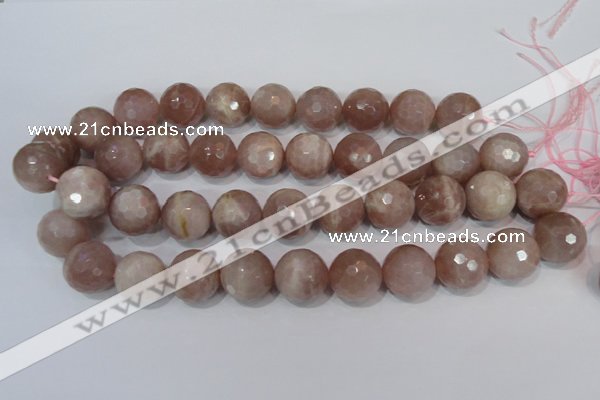 CMS769 15.5 inches 18mm faceted round natural moonstone beads