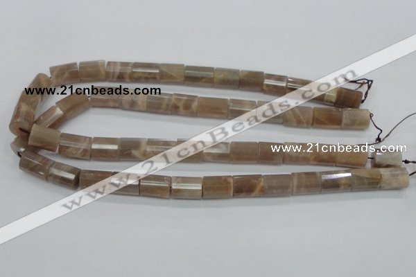 CMS77 15.5 inches 10*14mm faceted column moonstone gemstone beads