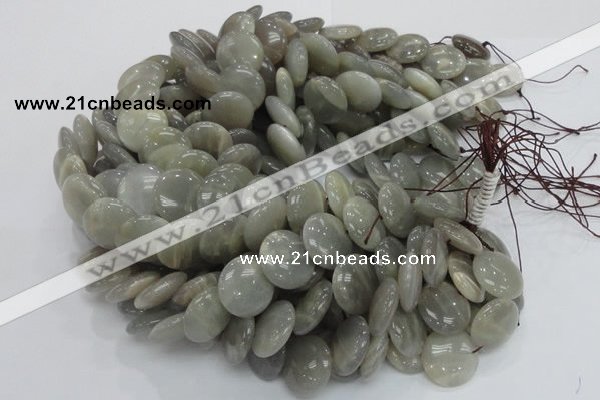 CMS79 15.5 inches 20mm flat round moonstone gemstone beads