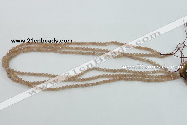 CMS81 15.5 inches 4mm faceted round moonstone gemstone beads