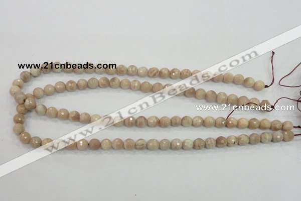 CMS83 15.5 inches 8mm faceted round moonstone gemstone beads