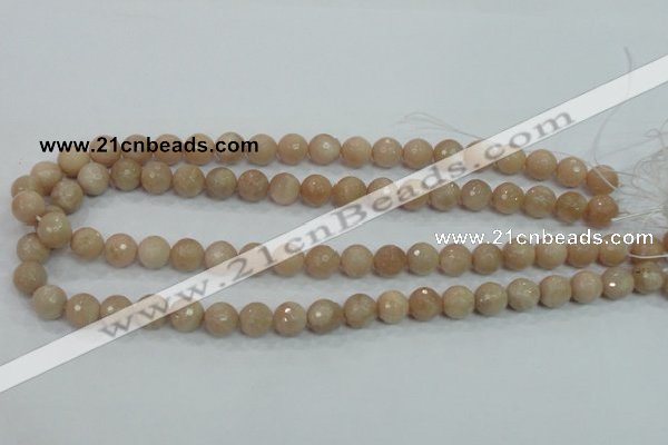 CMS84 15.5 inches 10mm faceted round moonstone gemstone beads