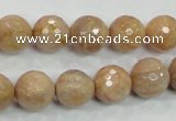 CMS85 15.5 inches 12mm faceted round moonstone gemstone beads