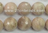 CMS86 15.5 inches 18mm faceted round moonstone gemstone beads