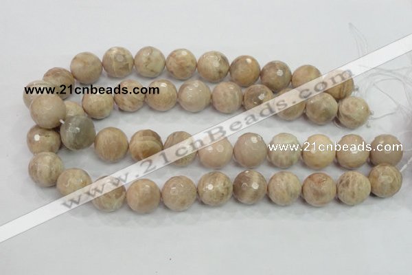 CMS86 15.5 inches 18mm faceted round moonstone gemstone beads