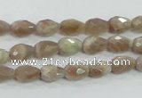 CMS87 15.5 inches 6*9mm faceted teardrop moonstone gemstone beads