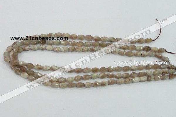 CMS87 15.5 inches 6*9mm faceted teardrop moonstone gemstone beads