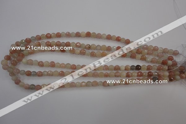 CMS870 15.5 inches 6mm faceted round moonstone gemstone beads