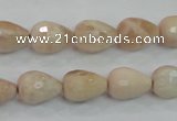 CMS89 15.5 inches 10*14mm faceted teardrop moonstone gemstone beads