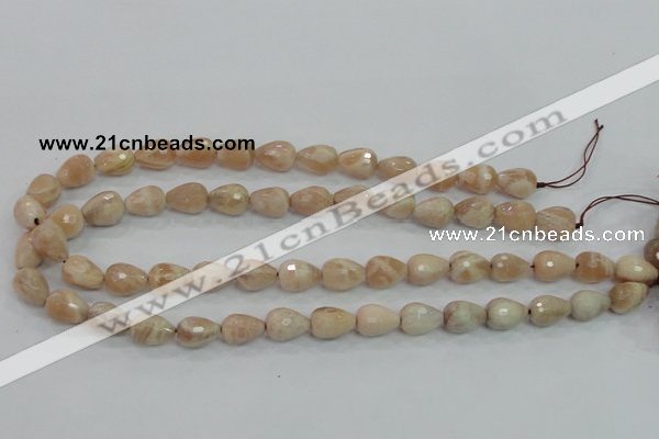 CMS89 15.5 inches 10*14mm faceted teardrop moonstone gemstone beads