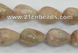 CMS91 15.5 inches 13*18mm faceted teardrop moonstone gemstone beads